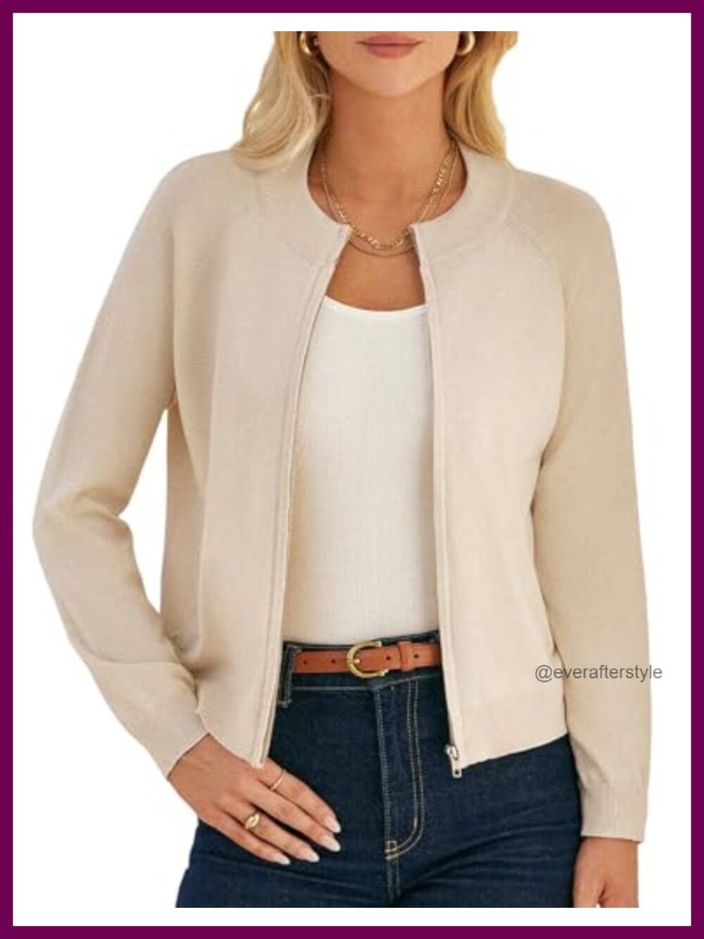 Long Sleeve Zip Up Cardigan Sweater Lightweight Knit Jacket Casual
